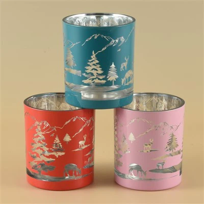 Glaskerzenglas mit Holzdeckel
